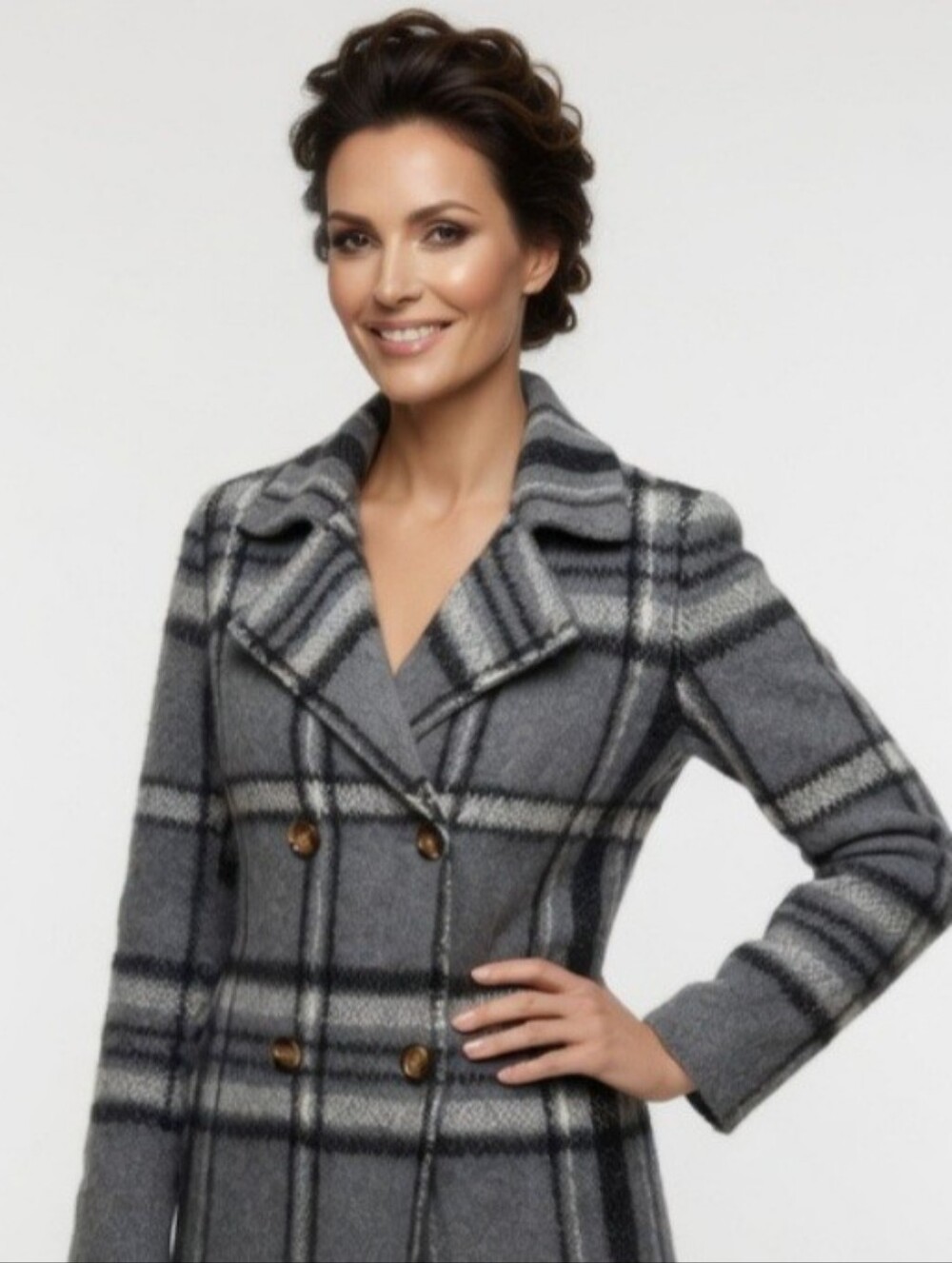 Nwt Rachel Zoe Gray Plaid Button Up Sweater Cardigan W Pockets ( SIZE: M)